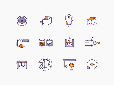 Physics Icons #2 brewex icons icons illustration illustration learning portal online education physics icon science science illustration