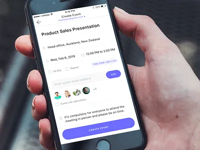 Create Event add friend app clean color create date design event time typography ui ui ux design ux