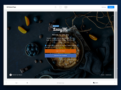 Wisely Splash Page Editor builder editor layers platform restaurant splash ui ux web