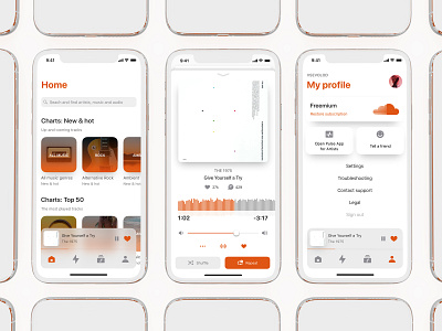 Some type of Music App - White Edition app interface ui ux