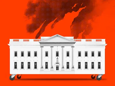 Trumpster Fire dumpster editorial illustration fire illustration maga political political illustration trump white house