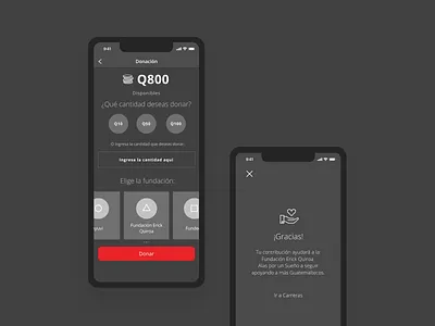 Bam Carreras - Donación app dark ui design flat guatemala icon ios 11 minimal ui ux