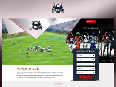 Top Recruit app case study design fun green photoshop project redesign ui ux web website