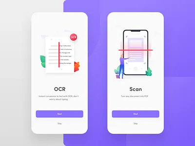 Onboarding illustration for PDF scanner app app design document app document scanner flat ui ios app iphone x app ocr onboarding illustration pdf app pdf scanner pdf scanner ui ui illustration