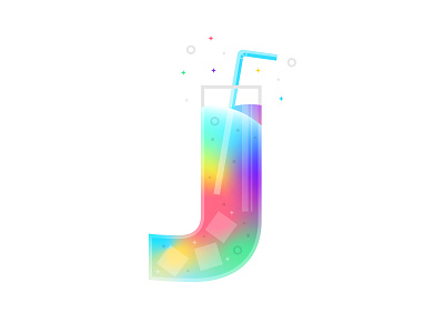 J - *creative* JUICE badge beverage creative juice drink ebmlem flat design glass grind hard work icon j juice letter lockup lettering lockup logo magical simple design type typography