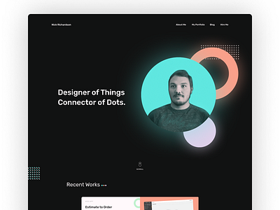 Portfolio Landing Page black circles design dots figma images landing landing page logo portfolio typography ui ux web white