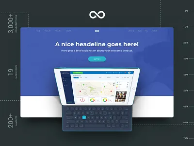 Header Styles Collection design header kit landing page multipurpose sketch sketchapp startup template ui ux web website