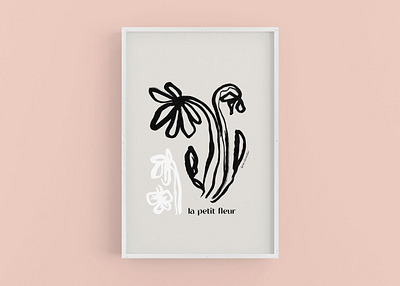 La Petit Fleur - a handpainted floral print art drawing floral illustration painting poster