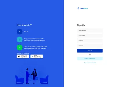 Recruiter Dashboard Web Sign Up illustration login onboarding register signup ui ui design ux ux design walkthrough web web design