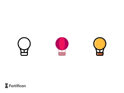 Challenge - 3 Icons a day - Air Balloon Icon air balloon color design flat icon line set vector