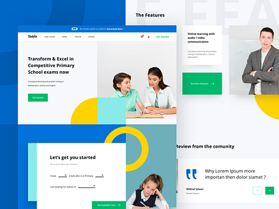 Redesign StudyGo Landing Page blue branding dailyui dribbble education flatui landing page layout minimal typography ui uiux ux website