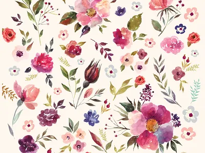 Vectorstock 15318622 adobe floral flower hand draw illustration ink ink painting invite pretty vector vectorstock vintage watercolor watercolor background watercolor bundle wedding