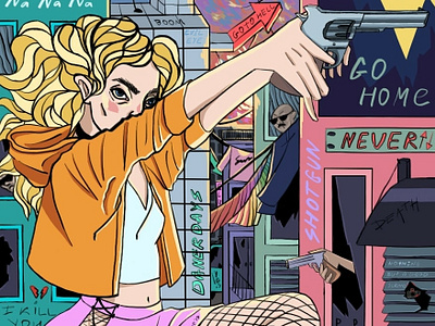 party poison artwork city conceptual cover digital art editorial illustration illustration poster raster riot