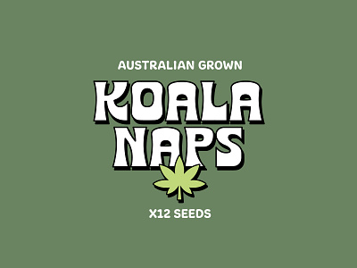Koala Naps Seeds 420 australia brand branding graphic design green groovy icon illustration koala leaf logo natural psychedelic rounded smoke trippy typography weed