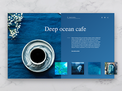 Deep Ocean Caffe blue gradient landing page ui user inteface ux webdesig