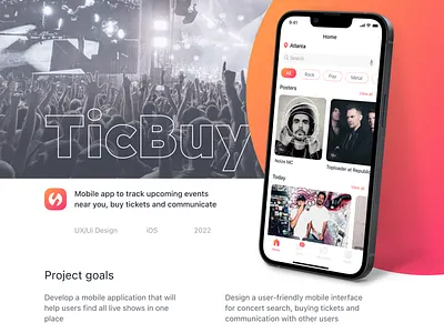 TicBuy - Event App Case Study booking case study concert event festival ios iphone mobile app music party app reservation ticket ui ux