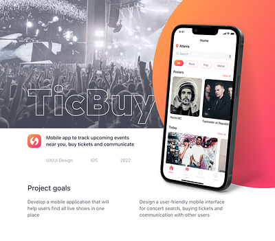 TicBuy - Event App Case Study booking case study concert event festival ios iphone mobile app music party app reservation ticket ui ux