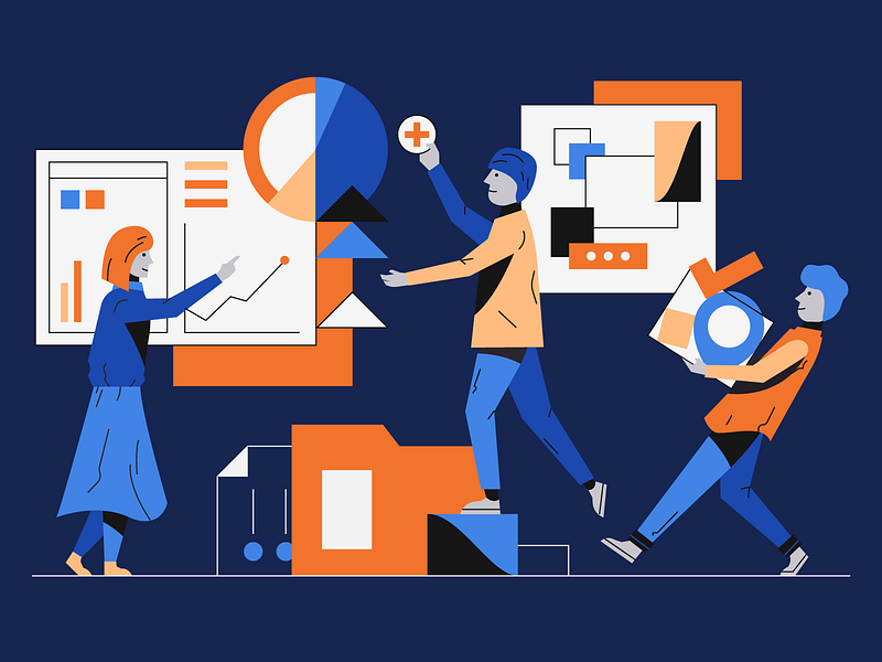 Teamwork character collaboration hero illustration illustration illustrator interface product teamwork