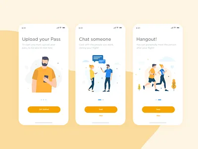 Flight & chat app #1 app colorfull design illustration slider ui uidesign ux uxdesign