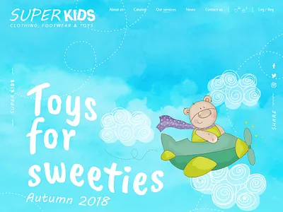 Toy shop banner banner design design illustration kids shop online shop online store photographer typography ui ui ux design ux web webdesign website website banner