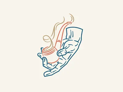 This is not a pipe. branding design hand illustration line art logo pipe smoke smoking vector