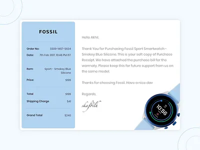 Daily UI Challenge #017 - Email Receipt app challenge clean concept creative daily dailyui dailyui 017 design dribbble email invision minimal prototype receipt sketch ui ux web website