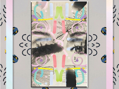 Lashes eye lashes gradient illustration paint swatch surface pattern