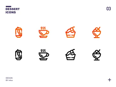 一组甜品icons ux 卷筒纸 向量 品牌 商标 图标 应用 插图 活版印刷 设计
