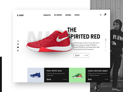 Shoe ecommerce web design concept banner concept design desktop ecommerce layout listing marketplace menu product redesign shoe shopping ui ux web website