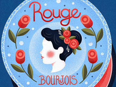 Rouge character graphic illustration lettering texture typography vector vintage
