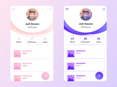 Daily UI Challenge - Colorful Profile android circle design design gradient gradient design illustraion interface ios minimal mobile mobile app mobile app design profile uidesign ux
