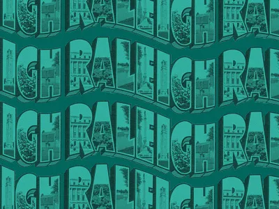 Winding & Weaving food hospitality hunt postcard raleigh scavenger shadow type tourism