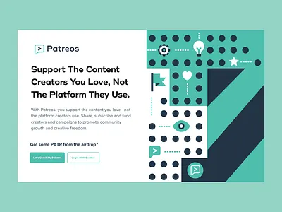 Snapshot of the Patreos Site animated branding design icons illustration typography web
