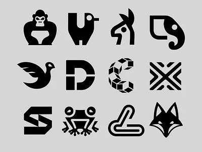 LOGO - 2023 ai branding c d design elefant fox frok gorilla icon identity illustration lama logo mark marks s symbol ui vector