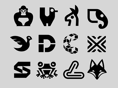 LOGO - 2023 ai branding c d design elefant fox frok gorilla icon identity illustration lama logo mark marks s symbol ui vector