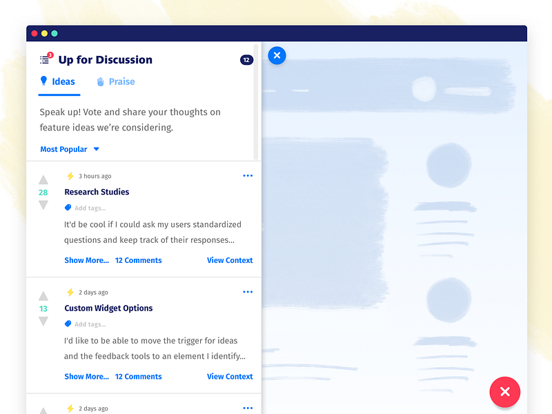 Parlor In-App Feedback Forums feedback forum ideas in app user experience user research ux widget