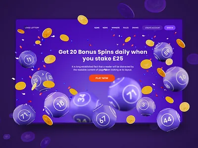 Dribble Lottery 3d design gambling illustration lottery ui web
