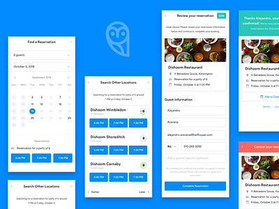 Wisely Mobile Reservations app builder calendar editor layers mobile platform reservation restaurant schedule splash ui ux web