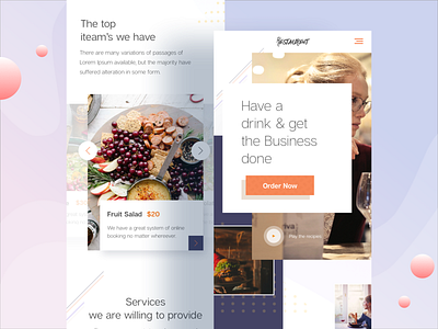 Responsive 03 (Restaurent Landing Concept 01) clean clean creative interface minimal mobile mobile app rebound restaurent trend trend 2019 ui ui ux design