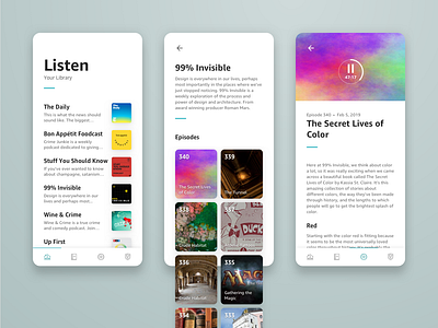 Rebound • Podcast App app clean podcast rebound simple ui white