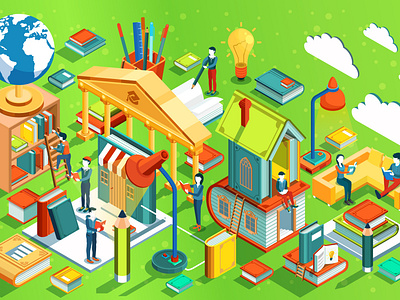 Vectorstock 23239743 3d education elearning illustration isometric isometric design isometric illustration learning school vector vectorstock
