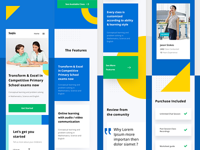 StudyGo Web Mobile Responsive app blue branding dailyui dribbble flatui interactive design iphonex landing page layout mobile app responsive type typography ui uiux ux web app website