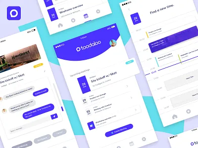 Toodaloo - App UI app app branding booking branding internet startup meeting simple ui ux