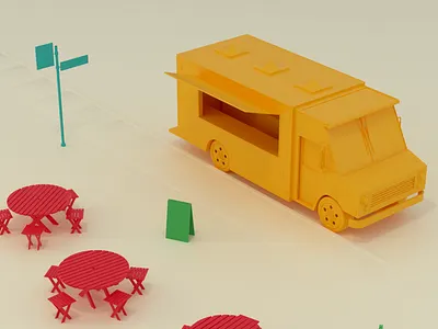 Food Truck 3d c4d design food truck model render