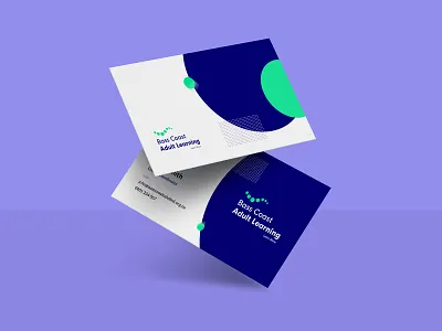 Bass Coast Adult Learning - Business Cards branding business cards education learning logo modern print simple