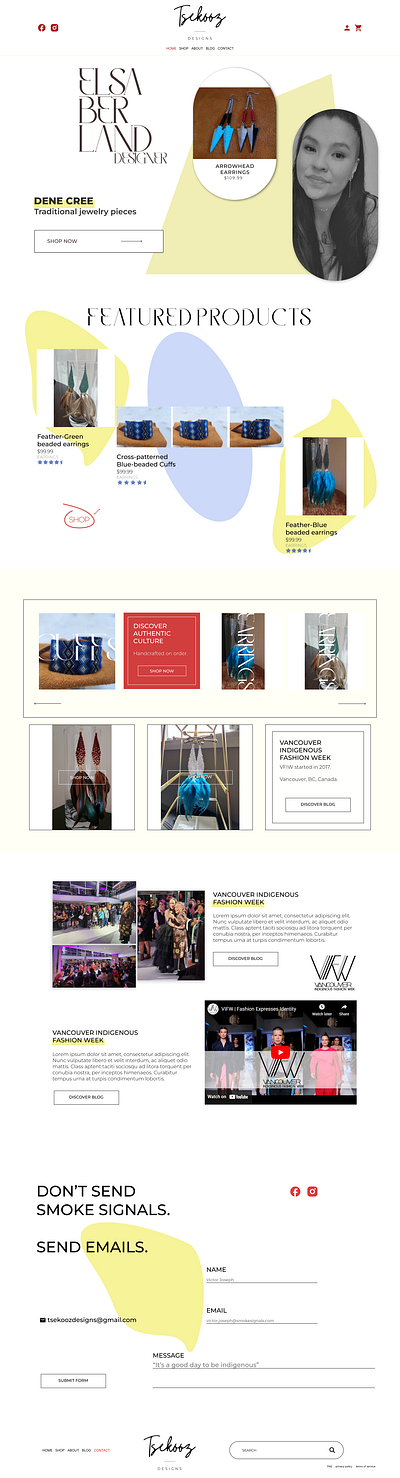 Tsekooz Designs — First Nations eCommerce | Mock Up branding design ecommerce first nations jewelry logo mockup native american portfolio ui ux vector web design