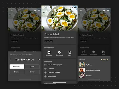 Recipe Details fitness app flat ios minimal mobile app mobile ui nutrition ui ux