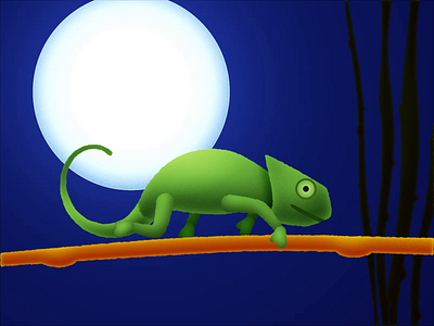 Moon-eyed chameleon animation