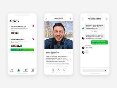 LunchTree groups and chat app chat dining group message mobile mobile app profile social
