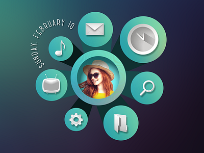 Protruding Circles User Interface app design graphic design homescreen icon illustration interface ui vector